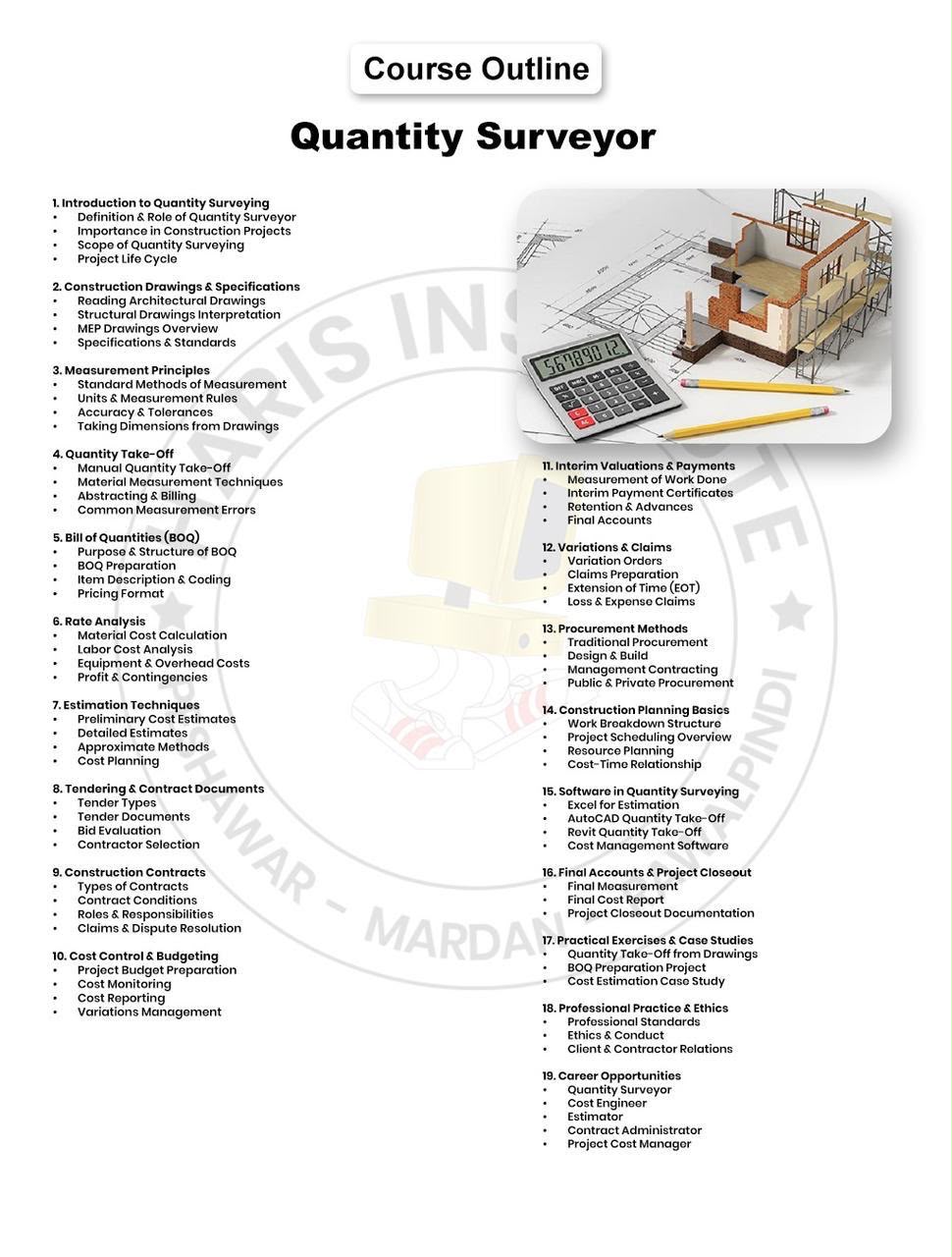 Quantity Surveyor Course in Rawalpindi